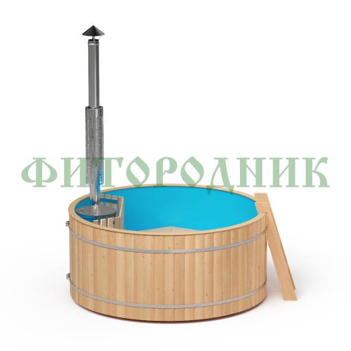 фурако круглая «original» из лиственницы с пластиковой вставкой со встроенной печью 2000 мм