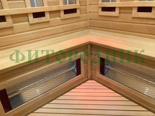 трехместная угловая инфракрасная сауна «comfort» с керамическими излучателями