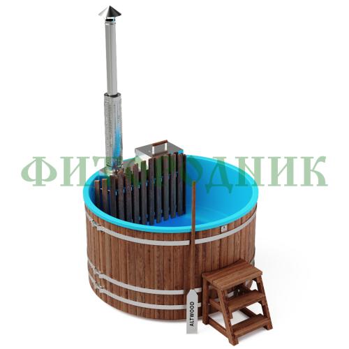 фурако круглая «premium» из лиственницы с термопластиковой вставкой со встроенной печью 2000 мм
