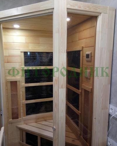 одноместная угловая инфракрасная сауна «comfort» с карбоновыми излучателями