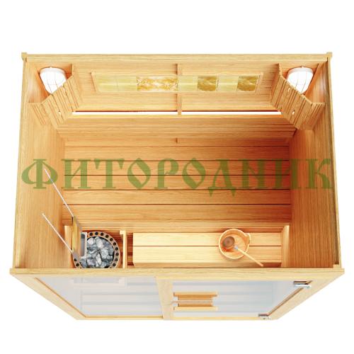 финская сауна одноместная угловая «comfort» с электрической печью