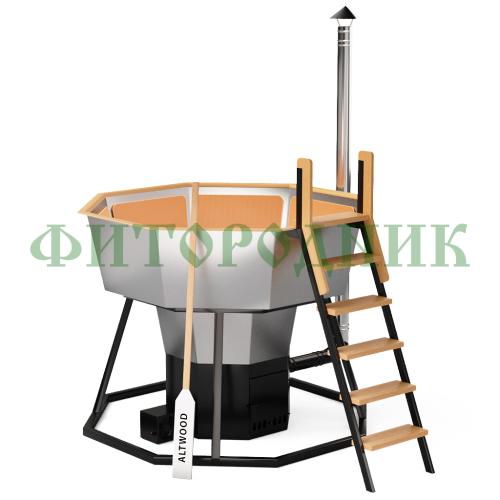 банный чан «premium neo black» на подставке с печью 1750 мм