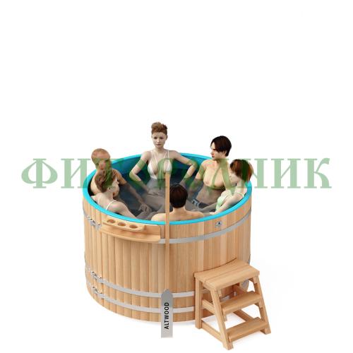 фурако круглая «comfort» из лиственницы с пластиковой вставкой с электроподогревом 1700 мм