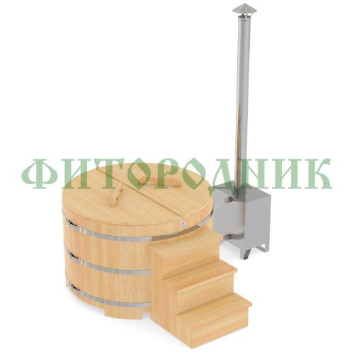 фурако круглая «premium» из кедра с внешней печью с газовой горелкой 1700 мм