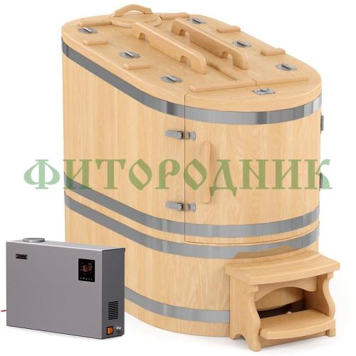 кедровая бочка полулежачая «профессиональная» с парогенератором
