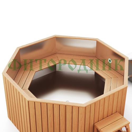 фурако «comfort октагон» из нержавеющей стали с внешней печью 2000 мм