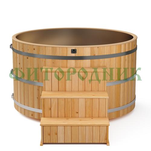 фурако круглая «premium» из лиственницы с вставкой из нержавеющей стали с электроподогревом 2000 мм
