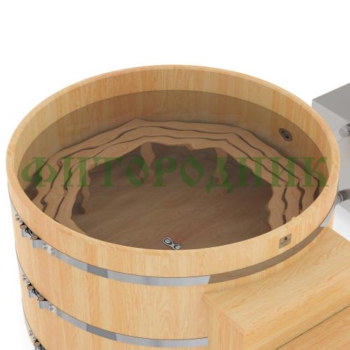 фурако круглая «premium» из кедра с внешней печью 1700 мм