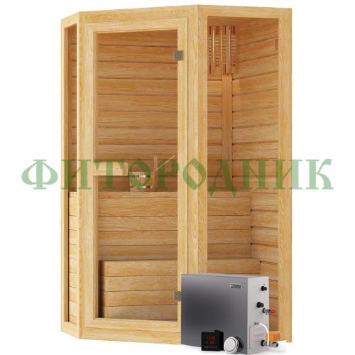 паровая сауна одноместная угловая «comfort» с парогенератором «steamlux»