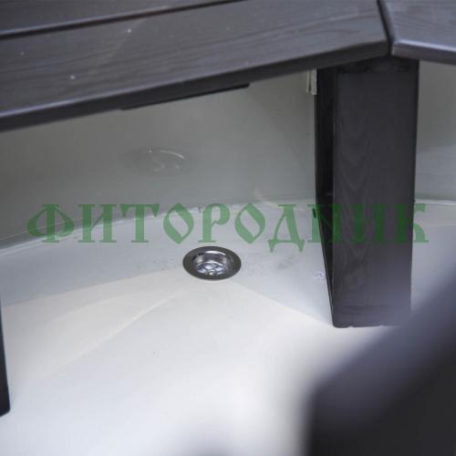 фурако круглая «comfort» из лиственницы с пластиковой вставкой со встроенной печью 2000 мм