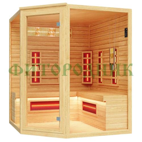 трехместная угловая инфракрасная сауна «comfort» с керамическими излучателями
