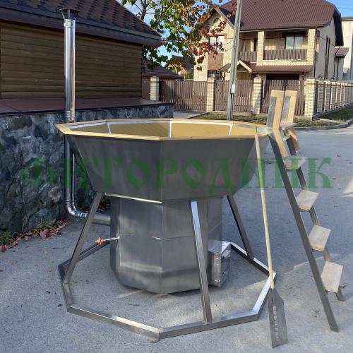 банный чан «premium neo black» на подставке с печью 1750 мм