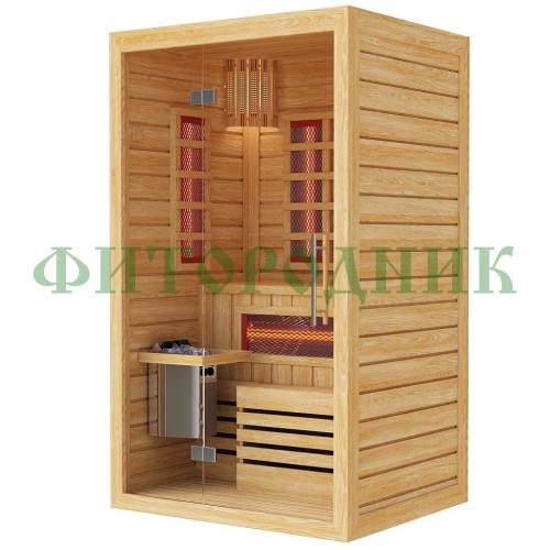 комбинированная сауна одноместная «premium» с электрической печью harvia