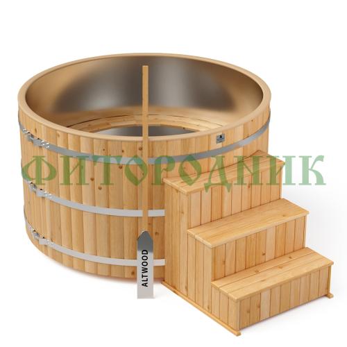 фурако круглая «premium» из лиственницы с вставкой из нержавеющей стали с электроподогревом 2000 мм