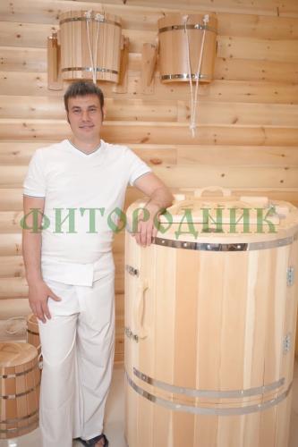 кедровая бочка овальная «классическая» со скосом