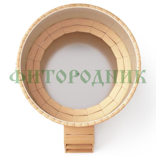 круглая купель «premium» из лиственницы с вставкой из нержавеющей стали диаметр 1700 мм высота 1150 мм