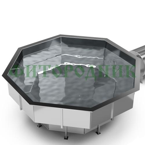 фурако «premium terrace октагон» из нержавеющей стали с внешней печью 2350 мм