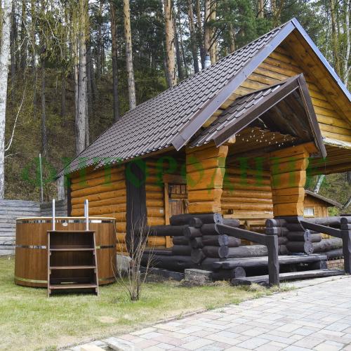 круглая купель «comfort» из лиственницы с термопластиковой вставкой диаметр 1700 мм