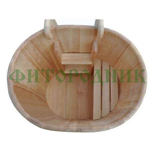 овальная купель «premium» из кедра длина 1000 мм ширина 780 мм высота 1150 мм