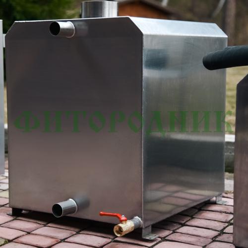 внешняя квадратная дровяная печь «steamlux» premium для бассейна и купели 40 квт