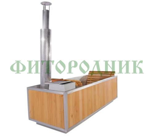 ванна-фурако «premium» из нержавеющей стали со встроенной печью