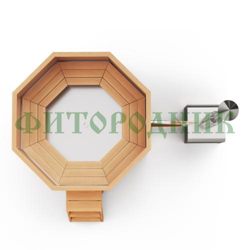 фурако «comfort октагон» из нержавеющей стали с внешней печью 1700 мм