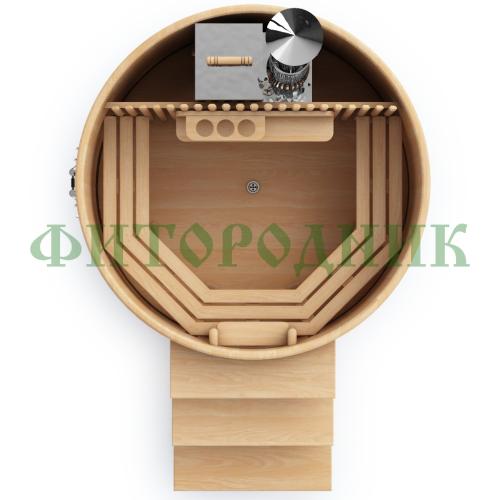 фурако круглая «premium» из кедра со встроенной печью 1700 мм