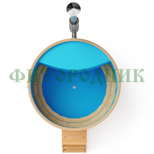 фурако круглая «premium» из лиственницы с пластиковой вставкой с интегрированной печью 2000 мм