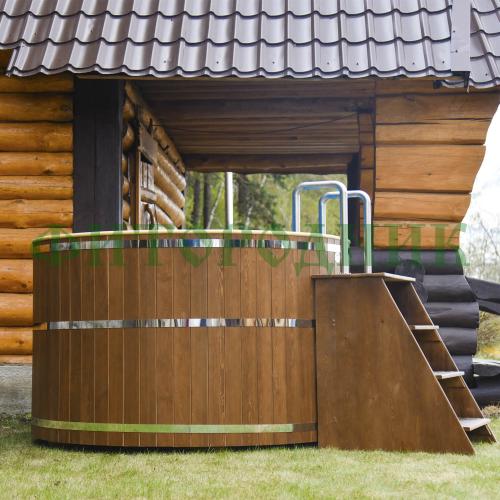 круглая купель «comfort» из лиственницы с термопластиковой вставкой диаметр 1700 мм