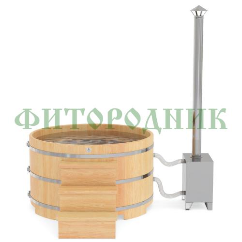 фурако круглая «premium» из кедра с внешней печью с газовой горелкой 2000 мм