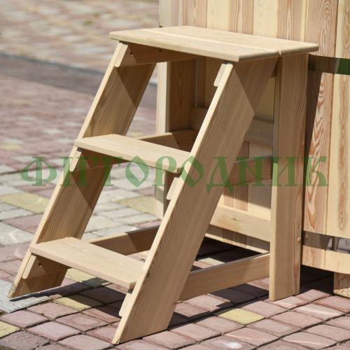 овальная купель «premium» из лиственницы с вставкой из нержавеющей стали длина 1400 мм