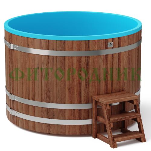 круглая купель «comfort» из лиственницы с пластиковой вставкой диаметр 1700 мм высота 1150 мм