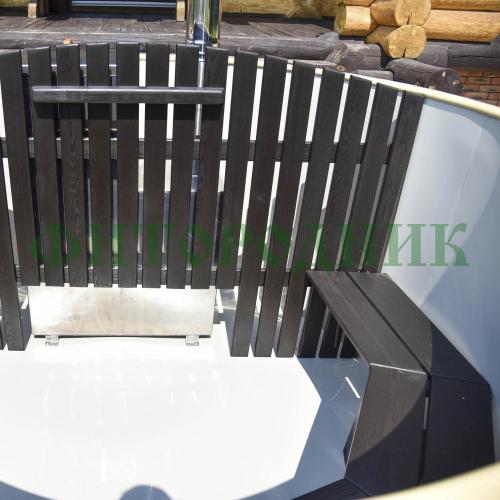 фурако круглая «comfort» из лиственницы с пластиковой вставкой со встроенной печью 2000 мм