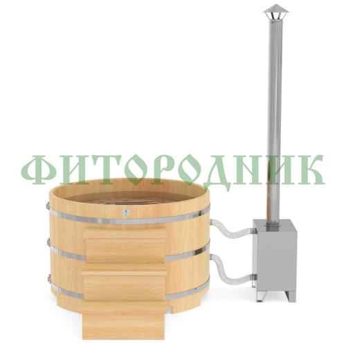 фурако круглая «premium» из кедра с внешней печью с газовой горелкой 1700 мм