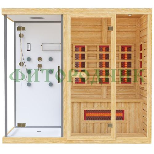 двухместная инфракрасная сауна «comfort» с душевой кабиной