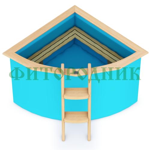 угловая купель «comfort» из полипропилена длина 1500 мм ширина 1500 мм высота 1000 мм