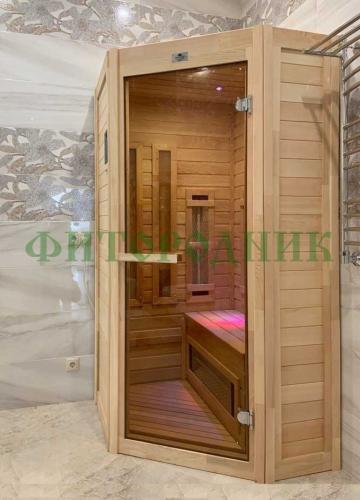 одноместная угловая инфракрасная сауна «comfort» с керамическими излучателями