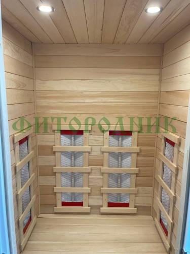 трехместная угловая инфракрасная сауна «interio» с карбоновыми излучателями