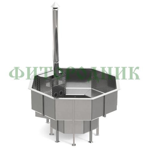 фурако «premium terrace октагон» из нержавеющей стали со встроенной печью 2150 мм