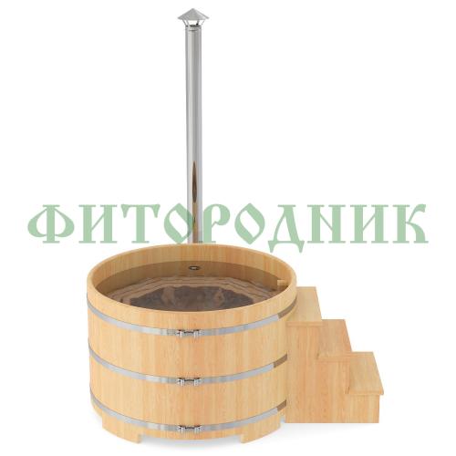 фурако круглая «premium» из кедра с внешней печью с газовой горелкой 1700 мм
