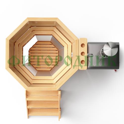 банный чан «comfort» на подставке с внешней печью 1750 мм