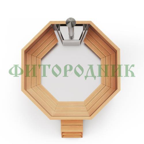 фурако «comfort октагон» из нержавеющей стали с интегрированной печью 2000 мм