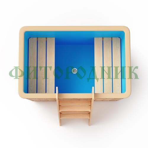 прямоугольная купель «original» с пластиковой вставкой длина 1200 мм ширина 780 мм высота 900 мм