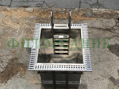 прямоугольная купель «comfort» из нержавеющей стали длина 2500 мм ширина 1500 мм высота 1150 мм