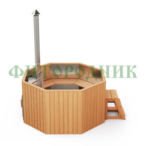 фурако «comfort октагон» из нержавеющей стали с интегрированной печью 1700 мм