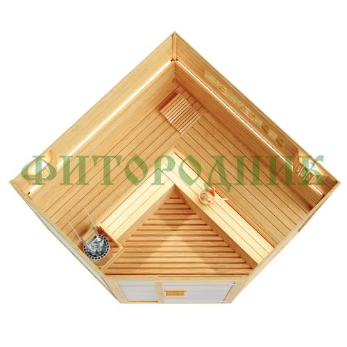 финская сауна четырехместная угловая «comfort» с электрической печью