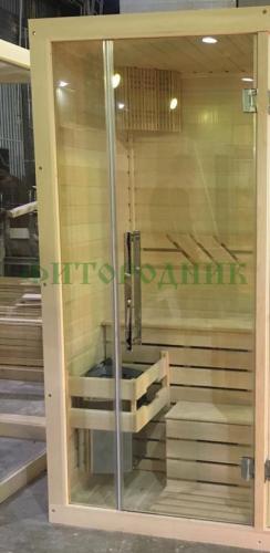 финская сауна одноместная «premium» с электрической печью harvia