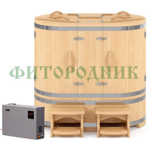 кедровая бочка двухместная «профессиональная» с парогенератором «steamlux»