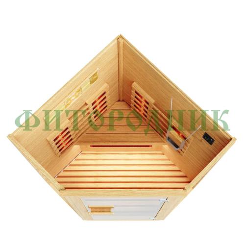 одноместная угловая инфракрасная сауна «comfort» с керамическими излучателями