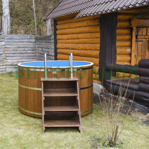 круглая купель «comfort» из лиственницы с термопластиковой вставкой диаметр 1700 мм